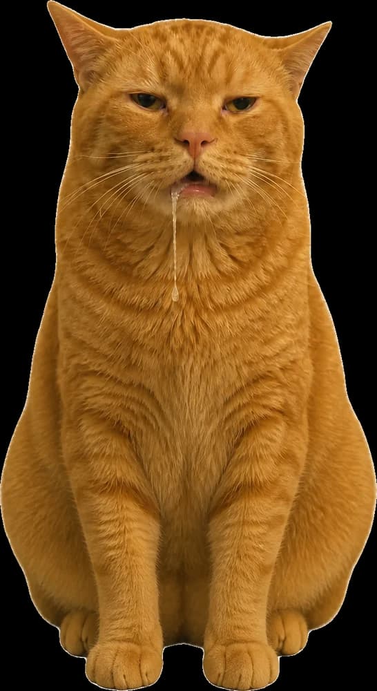 침 흘리는 멍때림 고양이
